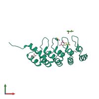 PDB entry 4dui coloured by chain, front view.