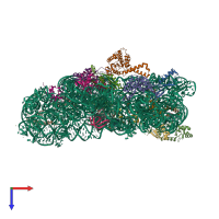 PDB entry 4dv6 coloured by chain, top view.