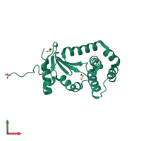 PDB entry 4dvc coloured by chain, front view.