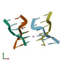 PDB entry 4dwy coloured by chain, front view.