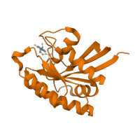 The deposited structure of PDB entry 4dxa contains 1 copy of CATH domain 3.40.50.300 (Rossmann fold) in Ras-related protein Rap-1b. Showing 1 copy in chain A.