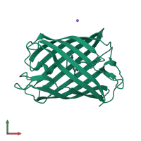 PDB entry 4dxo coloured by chain, front view.