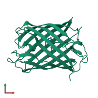 PDB entry 4dxq coloured by chain, front view.