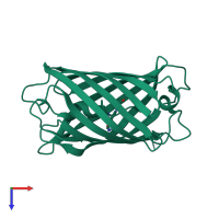 PDB entry 4dxq coloured by chain, top view.