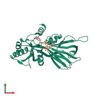 PDB entry 4dy6 coloured by chain, front view.