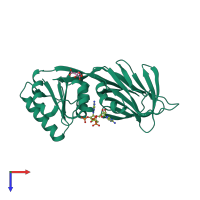 PDB entry 4dy6 coloured by chain, top view.