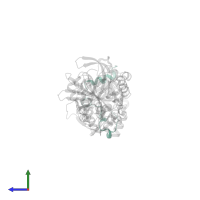 Thrombin light chain in PDB entry 4dy7, assembly 1, side view.
