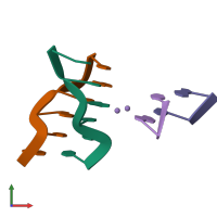 PDB entry 4dy8 coloured by chain, front view.