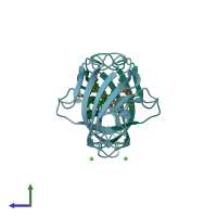 PDB entry 4dz2 coloured by chain, side view.