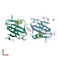 PDB entry 4dz3 coloured by chain, front view.