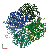 PDB entry 4dz4 coloured by chain, front view.