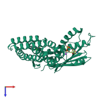 PDB entry 4dzy coloured by chain, top view.