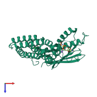 PDB entry 4e02 coloured by chain, top view.