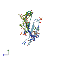 PDB entry 4e0o coloured by chain, side view.