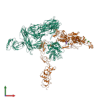 PDB entry 4e0s coloured by chain, front view.