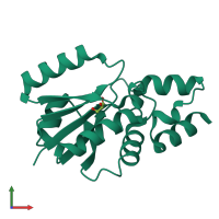 PDB entry 4e1a coloured by chain, front view.