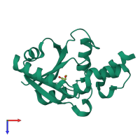 PDB entry 4e1a coloured by chain, top view.