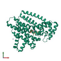 PDB entry 4e1e coloured by chain, front view.