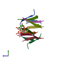 PDB entry 4e1h coloured by chain, side view.