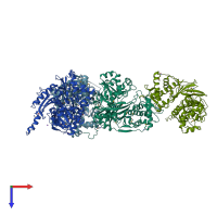 PDB entry 4e1j coloured by chain, top view.