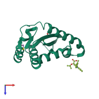 PDB entry 4e1m coloured by chain, top view.