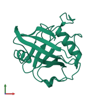 PDB entry 4e1q coloured by chain, front view.
