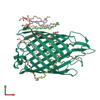 PDB entry 4e1s coloured by chain, front view.