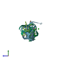 PDB entry 4e1u coloured by chain, side view.