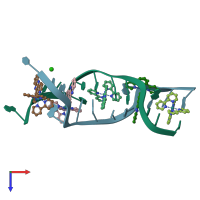 PDB entry 4e1u coloured by chain, top view.