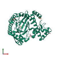 PDB entry 4e2v coloured by chain, front view.