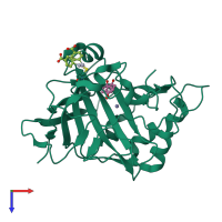 PDB entry 4e3h coloured by chain, top view.