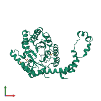 PDB entry 4e3v coloured by chain, front view.