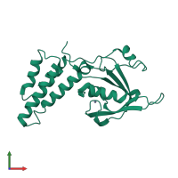 PDB entry 4e4b coloured by chain, front view.