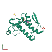 PDB entry 4e4c coloured by chain, front view.