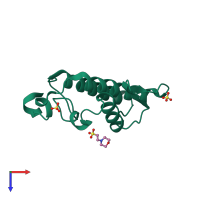 PDB entry 4e4c coloured by chain, top view.