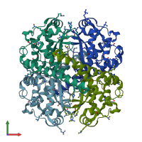 PDB entry 4e4e coloured by chain, front view.