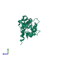 PDB entry 4e50 coloured by chain, side view.