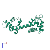 PDB entry 4e50 coloured by chain, top view.