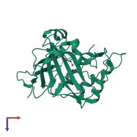 PDB entry 4e5q coloured by chain, top view.