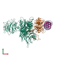 PDB entry 4e5z coloured by chain, front view.