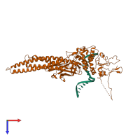 PDB entry 4e68 coloured by chain, top view.