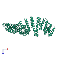 PDB entry 4e6h coloured by chain, top view.