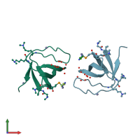 PDB entry 4e6r coloured by chain, front view.