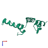 PDB entry 4e6s coloured by chain, top view.