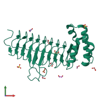 PDB entry 4e6u coloured by chain, front view.