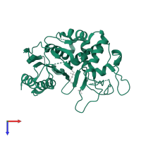 Beta-lactamase in PDB entry 4e6x, assembly 2, top view.