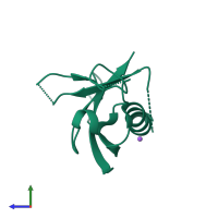 PDB entry 4e71 coloured by chain, side view.