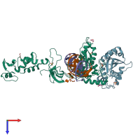 PDB entry 4e7i coloured by chain, top view.