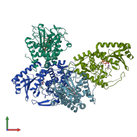 PDB entry 4e80 coloured by chain, front view.