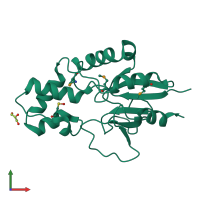 PDB entry 4e88 coloured by chain, front view.
